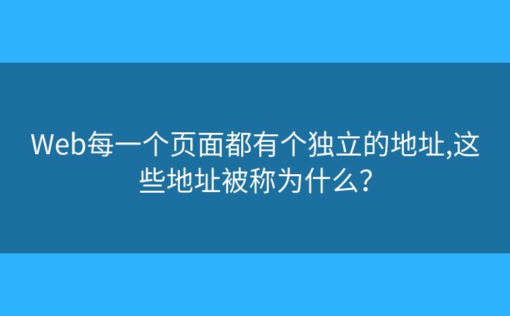 Web每一个页面都有个独立的地址,这些地址被称为什么？