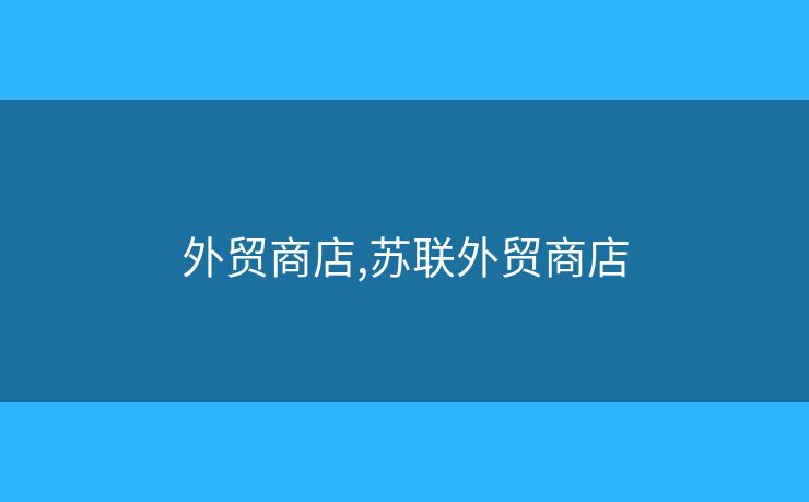 外贸商店,苏联外贸商店
