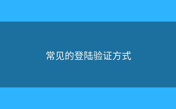 常见的登陆验证方式