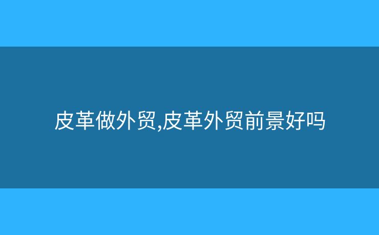 皮革做外贸,皮革外贸前景好吗