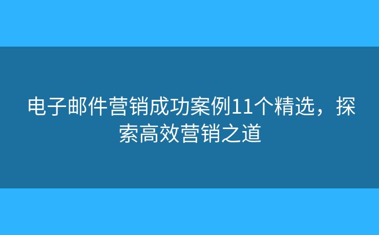 电子邮件营销成功案例11个精选，探索高效营销之道