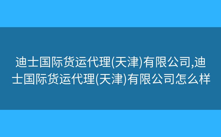 迪士国际货运代理(天津)有限公司,迪士国际货运代理(天津)有限公司怎么样