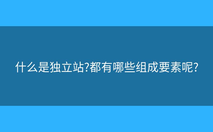 什么是独立站?都有哪些组成要素呢?