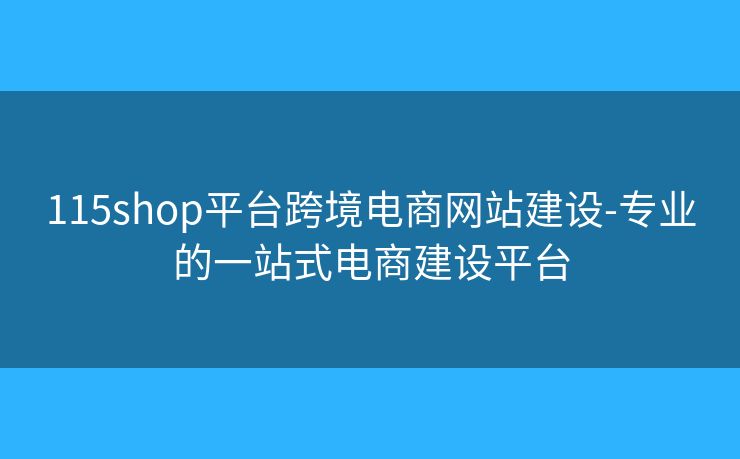 115shop平台跨境电商网站建设-专业的一站式电商建设平台