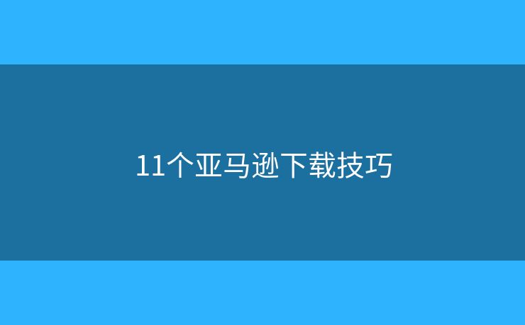 11个亚马逊下载技巧 11个亚马逊下载技巧